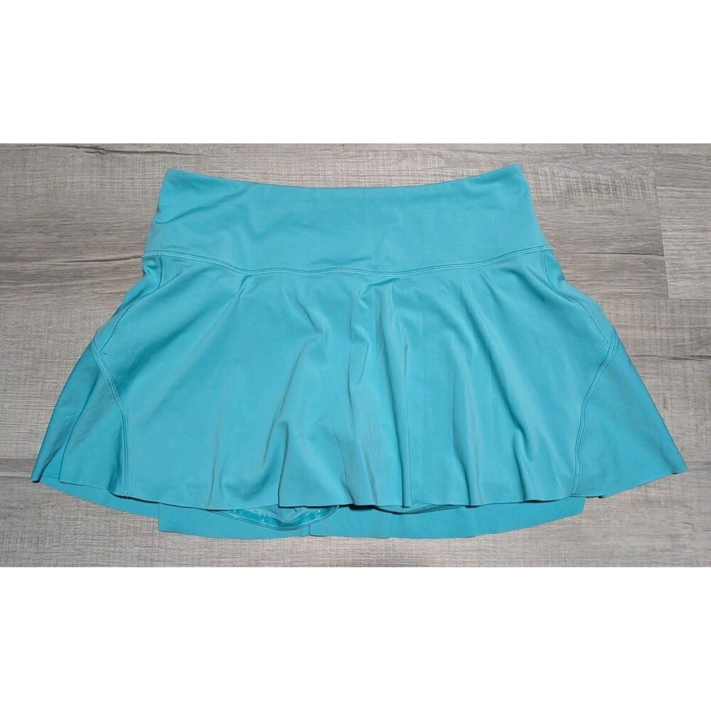 Athleta Ace Tennis Skort 13.5 Women's Sz L Blue Teal Skirt Stretch Pickleball